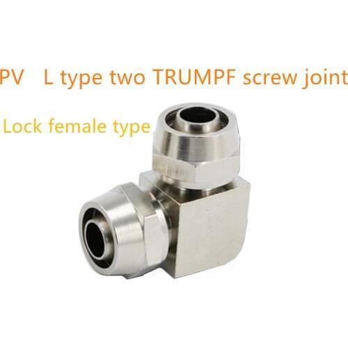 PV quick twist elbow metal lock female quick pneumatic right angle bending 90 degree terminal PU flexible pipe joint