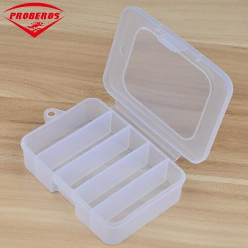 Fishing Tool Accessaries Simple 5 Compartment Plastic Fishing Tackle Box for Fishing Lures 10.7*7.5*3cm Transparent Hooks Spoons