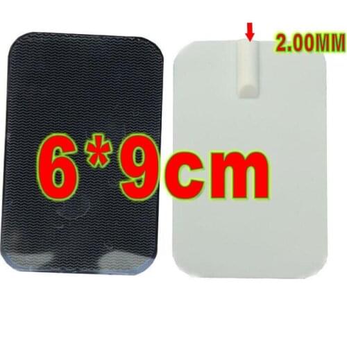 SELF ADHESIVE LARGE TENS ELECTRODES EMS PLUG PIN TYPE SILICONE LONG LIFE PADS FOR THERAPY MACHINE MASSAGER 9cmx6cm FREESHIPPING