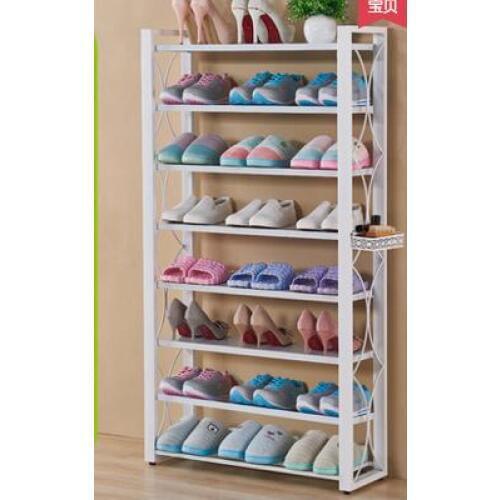 Shoe rack steel and wood multi-layer storage shoe cabinet.. Household iron dust umbrella stand