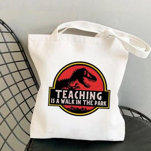 Supplies Teaching Is A Walk in the Park red Tote Bag women Harajuku shopper Shoulder girl shopping bag Lady gift Canvas Bag