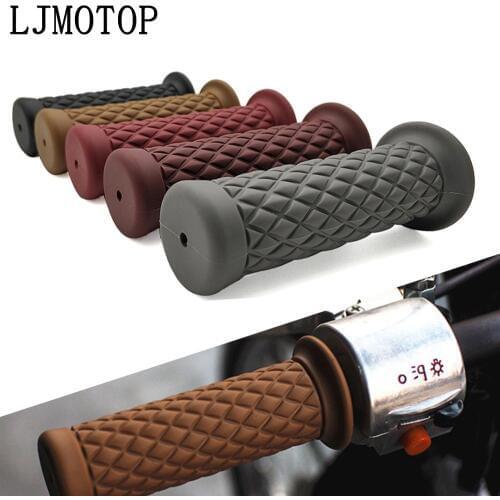 Universal 7/8" 22mm Motorcycle Grips Retro Handle Rubber Handlebar Grip For Yamaha MT01 MT03 MT25 YBR 125 YZF R15 XT660 TMAX 500