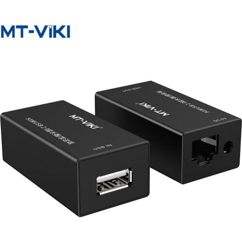 MT-VIKI USB Extender 50m Cat5e/cat6 Signal Transmission Transceiver Amplifier USB To RJ45 With Power Supply MT-250FT