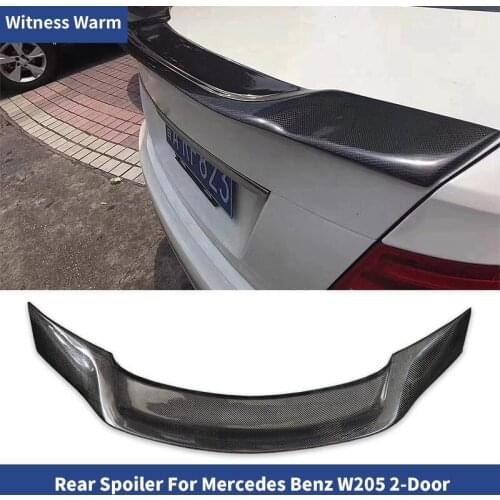 W205 Trunk Lip Spoiler Carbon Fiber Rear Wing For Mercedes Benz C Class C180 C200 C250 2 door 2016 - 2019