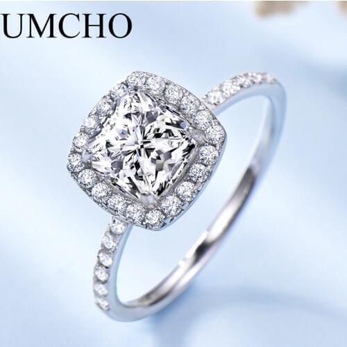 UMCHO Romantic AAA+ Cubic Zircon 925 Sterling Silver Rings Wedding Bands Charm Rings For Women Engagement Gift Fine Jewelry