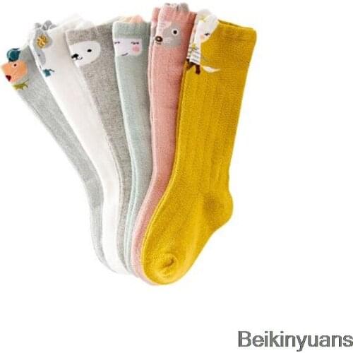 1 Pair Unisex Lovely Cute Cartoon Fox Kids baby Socks Knee Girl Boy Baby Toddler Socks animal infant Soft Cotton socks 0-3 Y