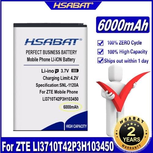 HSABAT LI3710T42P3H103450 6000mAh Battery for ZTE Phone Batteries