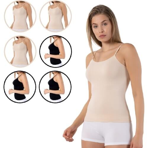 FORMeasy 6 Pack 3 Black 3 Beige Seamless Singlet