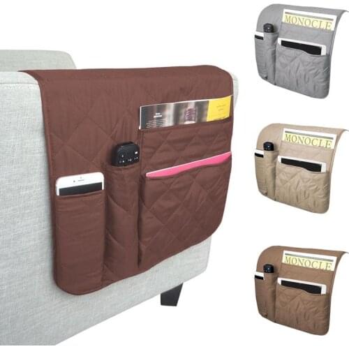 Four Pockets Chair Couch Mobile Phones Magazine Sundries Organizer Sofa Arm Rest TV Remote Control Storage Bag