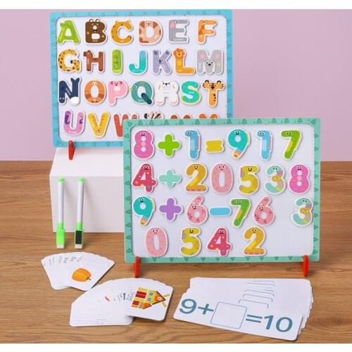Children Magnetic Graffiti Writing Drawing Board Toy Animal Letters Number Puzzle Educational Toy Gift For Kids