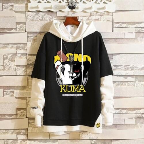 Danganronpa Dangan Ronpa Monokuma Hoodie Hooded 20Fashion Cool Streetwear Pullover Cosplay Costume Sweatshirt Male Female Unisex