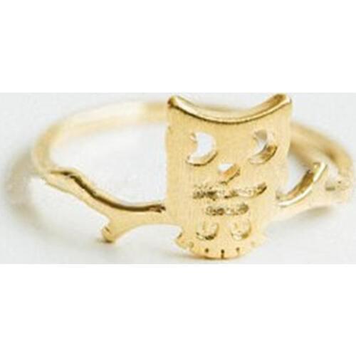 Fashion standing on the branch of the owl rings rings for women color