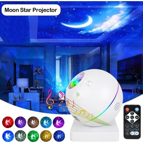 Laser Star Projector Bluetooth-compatible Remote Control Night Light Galaxy Sky Moon USB Projection Lamp Kids Gift Bedroom Decor