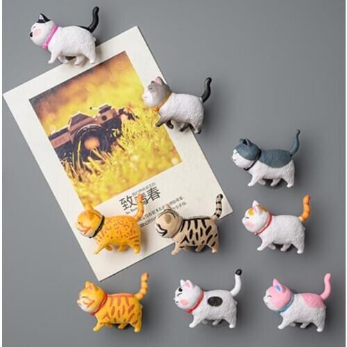 Cute kitty refrigerator paste warm series 3D cat magnetic paste home decoration creative gift Animal refrigerator stickers