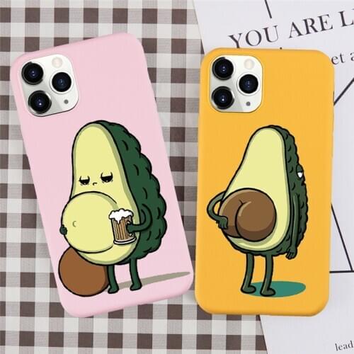 JAMULAR Funny Avocado Phone Case For iPhone 7 XS MAX 11 Pro X SE 2020 X XR 6 8Plus Cute Cartoon Fruit Soft Silicone Cover Fundas