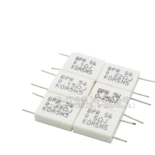 5PCS BPR56 Non-Inductive Cement Resistance 5W 0.015 0.02 0.05 0.1 0.2 0.22 0.33R0.5 Euro