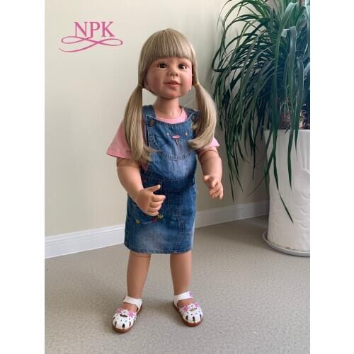 NPK87cm Huge baby toddler girl lifelike artist desgin ball jointed doll real child size age 2 dress model collectible doll