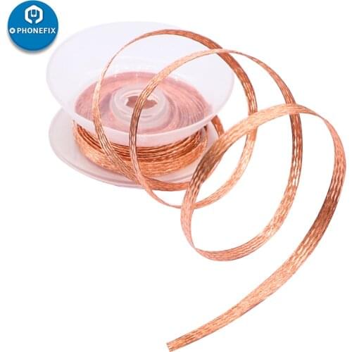 2pcs/lot 99.9% Pure Copper Solder wick wire Remover Desoldering Braid Wire BGA Desoldering wire for mobile phone RepairTool