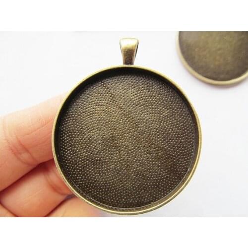 20pcs 5 Colors Round Base Bezel Setting Tray Pendant Charm,fit 38mm Cabochon/Cameo,DIY Accessory