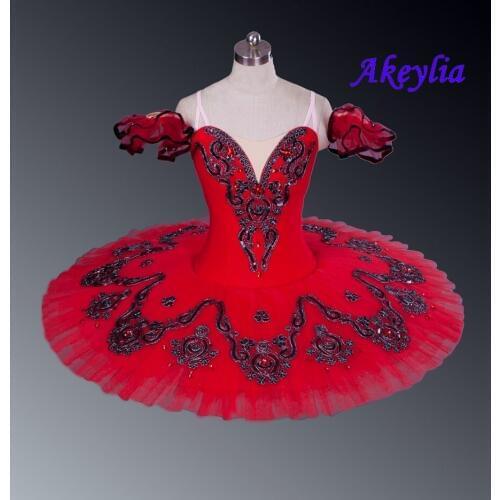 Professional Tutu Red Don Quxote Burgundy Girls Nutracker Pancake Tutu Ballet stage Costume For Dancers Competition Esmeralda