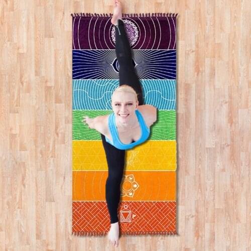 Rainbow Beach Towel Wall Hanging Tapestry Stripe Towel Bohemian Tapestry Yoga Mat Shawl Wrap Skirt Bath Towel Cushion