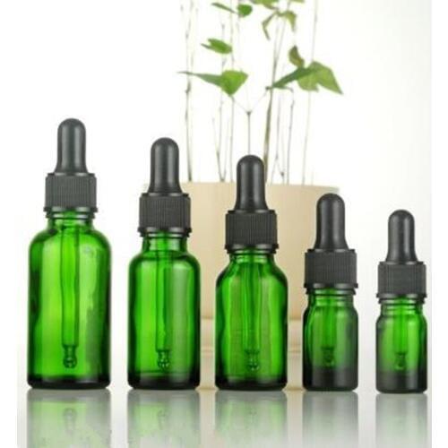 5ml 10ml 15ml 20ml Reagent Eye Dropper Drop green Glass Liquid Bottle With Pipette Essential Oil Spray Glass Bottles F20171793