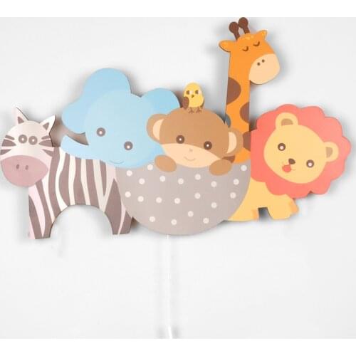 Safari Animals Wooden Design Lighting Decorative Modern Bedroom Wall Lamps Led Light Night Light 2021 Model 016