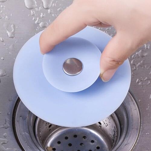 Silicone Floor Drain Bathroom Anti-clogging Plastic Sink Filter Floor Drain Kitchen Press Type Deodorant Closed Floor Drain