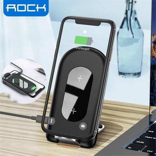 ROCK 10W Foldable Qi Wireless Charger Stand Fast Charge Phone Stand Multifunctional Wireless Charging Pad For iPhone 12 Samsung