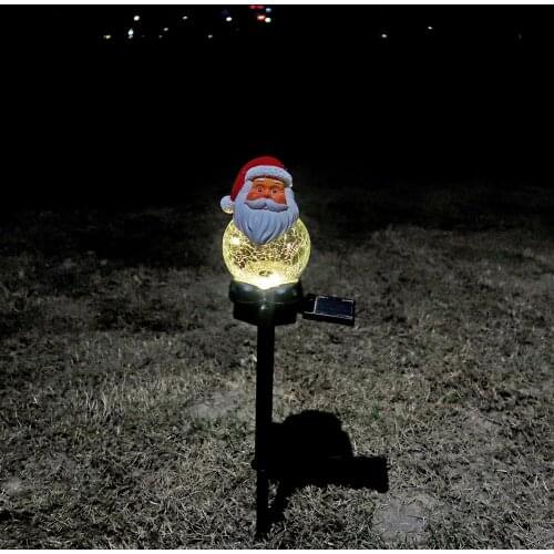 10LED Solar Outdoor Garden Crackle Glass Starry Lamp Ground Plug Light Waterproof Christmas Decorative Courtyard Landscape Lawn