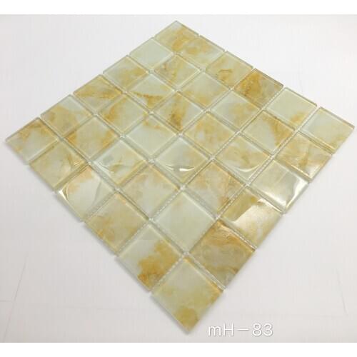 Fresh yellow glass mosaic tile for kitchen backsplash decoration