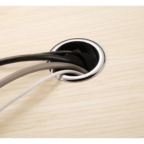 Zinc Alloy Table Cable Outlet grommet round plug cover for PC Desk Wire holder Cabinet vent hole decorative Furniture Hardware