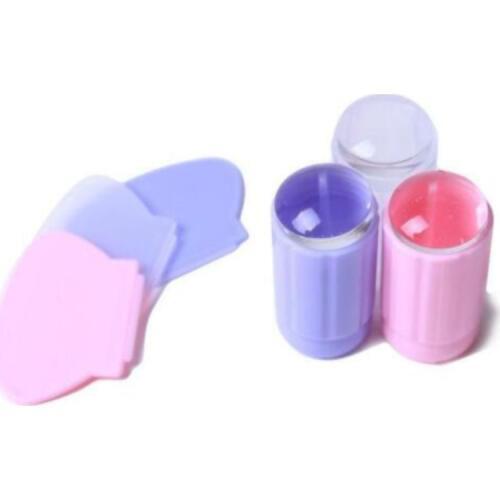 Soft Silicone Refill Head Stamper Jelly Nail Art Stamper Scraper Set Silicone Marshmallow Nail Stamp Template Tools