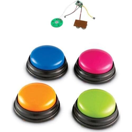 1/4Pcs Recordable Talking Button Easy Carry Voice Recording Sound Button for Kids Interactive Toy Answering Buttons Non luminous