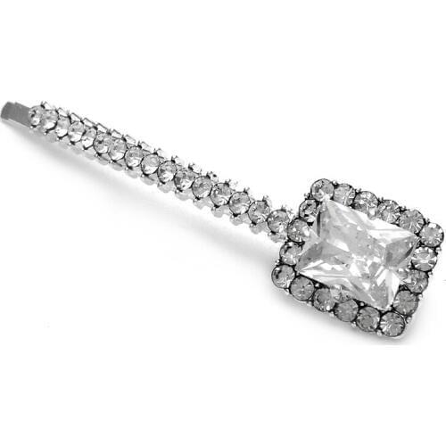 1pcs Fashion Big Zircon Square Hairpins Hair Barrettes Crystal Rhinestone Hairgrips Hair Clip Accessories Jewelry For Women