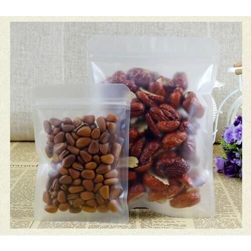 10 sizes 100pcs Matte PET plastic bag - All frosted Clear Zip Lock bags, Hazy surface plastic pouch zipper Grip seal food sachet