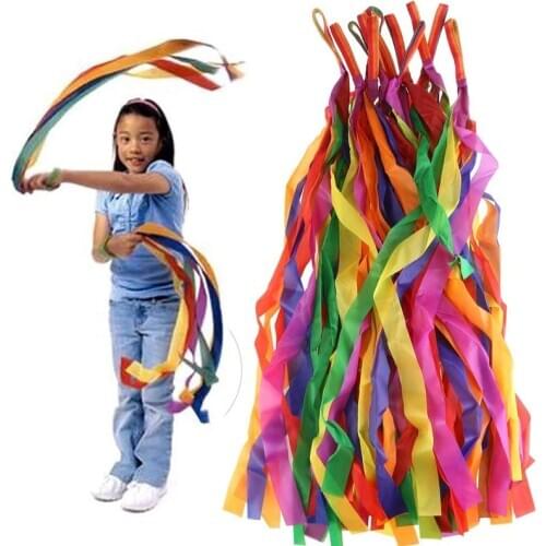 2Pcs Gymnastics Ribbons For Kids Girls 7 8 9 10 Years Old Twirl Rainbow Rhythm Streamer Dance Birthday Party Supplies