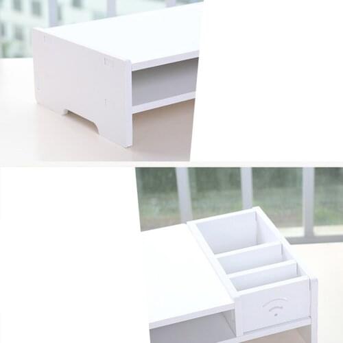 48CM Monitor Increased Shelf Office Desk Storage Finishing Rack Computer Base Bracket(White)