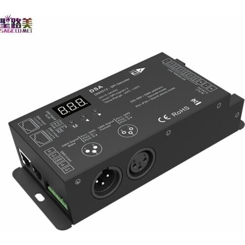 5-24VDC DMX512 to SPI Converter DSA DMX SPI singnal Decoder Controller For 2811,WS2812,LPD6803,TM1812 driving IC for Pixel light