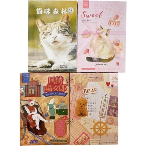 Free Shipping 4packs Kawaii Cat Series Postcard Sexy Kitty Greeting Card Wishing Card Supply For School Office Gifts for kids