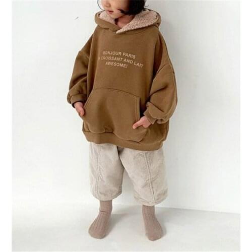 Kid Baby Boy Girl Sweatshirts Warm Cotton Fleece Winter Autumn Tops Long Sleeve High Collar Childrens Clothing