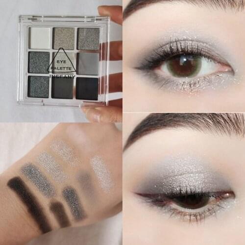 Smoky Makeup Eyeshadow 9 Colors Decay City Pearlescent Matte Granny Gray Shimmer Palette Glitter Eyeshadow Cosmetic Makeup TSLM1
