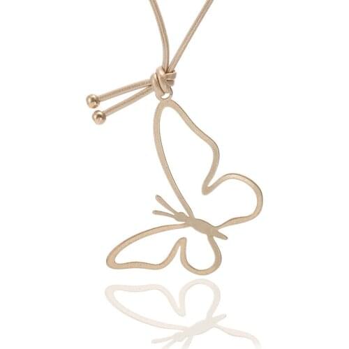 ELOHYI Signal Butterfly Long Necklace Vintage Statement Geometric Pendants Women Fashion Jewelry Collares Mujer Kolye Jewelry