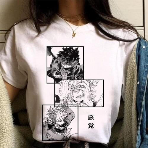 My Hero Academia MHA Boku No Hero Academia Villain T-Shirt Men Cotton Dabi Himiko Toga Clothes Deku Tops Tees Camiseta Camiseta