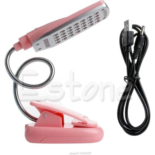 1PC Flexible USB 28 LED Light Clip-on Beside Bed Table Desk Reading Book Lamp Jy22 21 Dropship