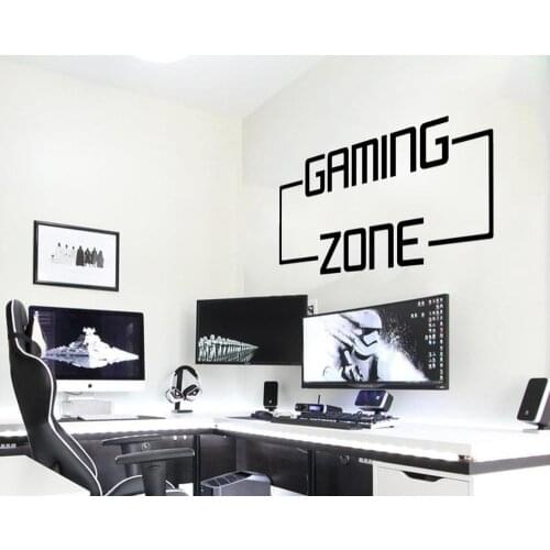 Gaming Zone Video Game Wall Sticker Playroom Kids Room Game Quote Wall Decal Bedroom Vinyl Home Decor