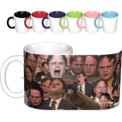 Dwight Schrute Collage Ceramic Mugs Coffee Cups Milk Tea Mug Dwight Dwight Shrute Shrute Mose Michael The Office The Office