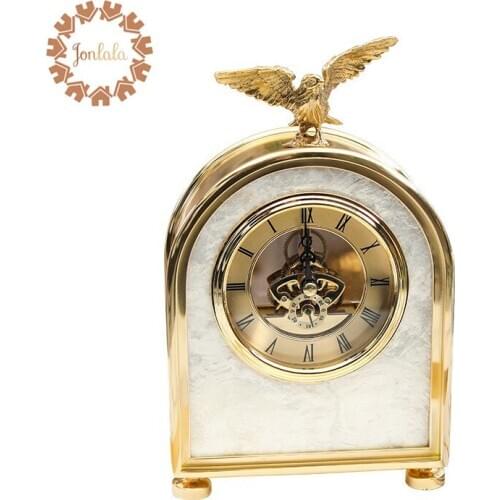 Creative Metal Alloy Clock with Eagle Living Room TV Cabinet Desk Decoration Creative Desk Clock Ornaments Deer Clock Best Gift