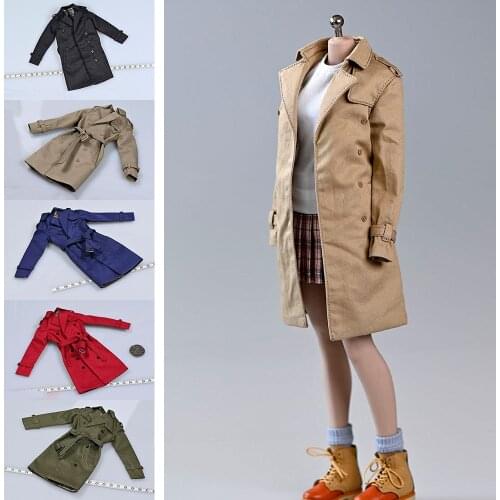 1/6 Scale Female Figure Accessory Windcoat Outerwear Long Jacket Overcoat for 12 Inches Action Figure Body Model