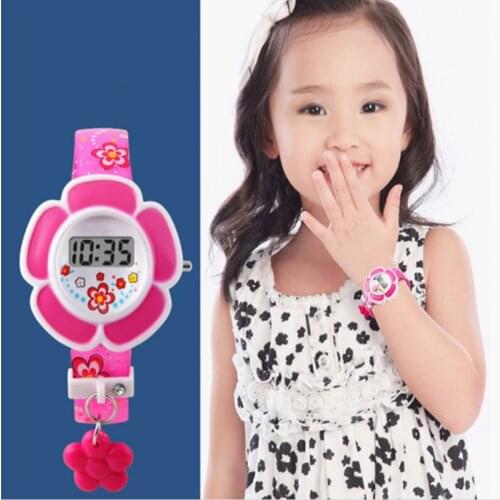 Fashion Kids Watches Flower Cute Children Watches Cartoon Silicone Digital Wristwatch for Boys Girls Wrist Watches Party Gift